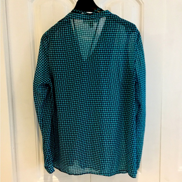 Michael Michael kors georgette blue pattern blouse like new size L - Picture 2 of 4